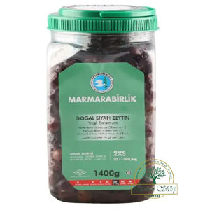 زیتون سیاه چروک مارمارا بیرلیک 1400 گرم خالص پت سبز