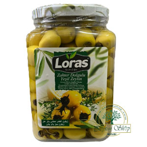 زیتون سبز با آویشن لوراس 900 گرم خالص