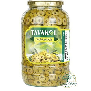 زیتون سبز اسلایس توکل 870 گرم خالص